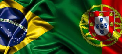 Bandeiras do brasil e de portugal para simbolizar os aprendizados das eleições dos dois países